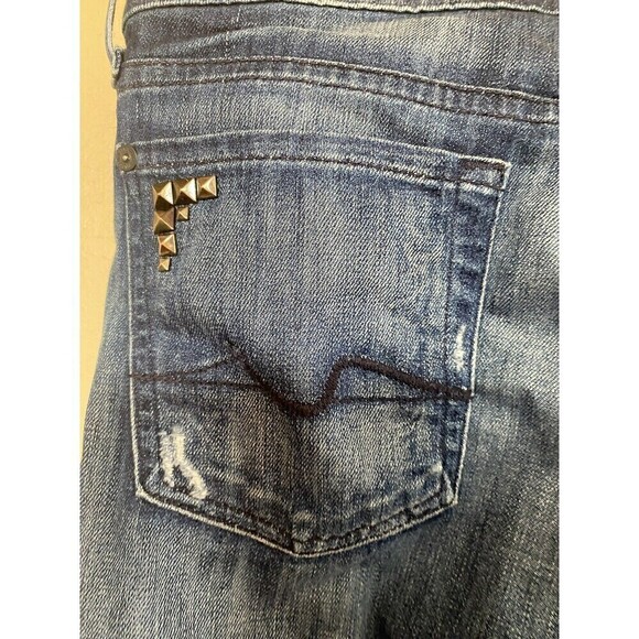 7 For All Mankind Boyfriend Josefinna Studded Jeans 25 Womens - Picture 5 of 9